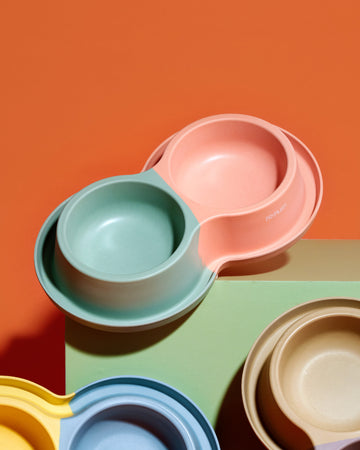 Two tone Double Bamboo Bowl ชามอาหาร