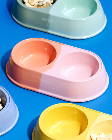 Two Tone Double Bamboo Bowl ชามอาหาร